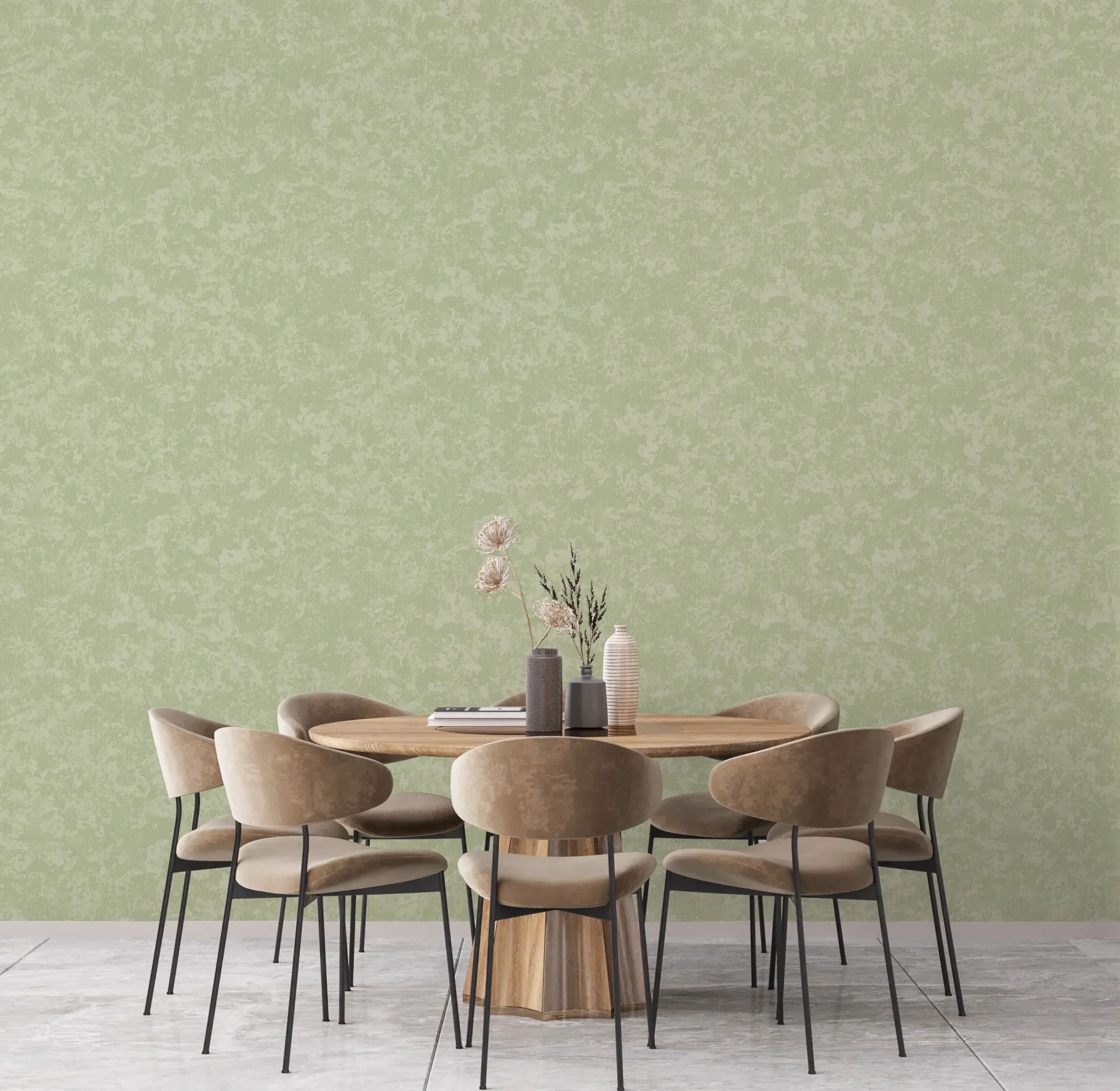 Green Embossed Wallpaper – Natural Reflection (24112-4)